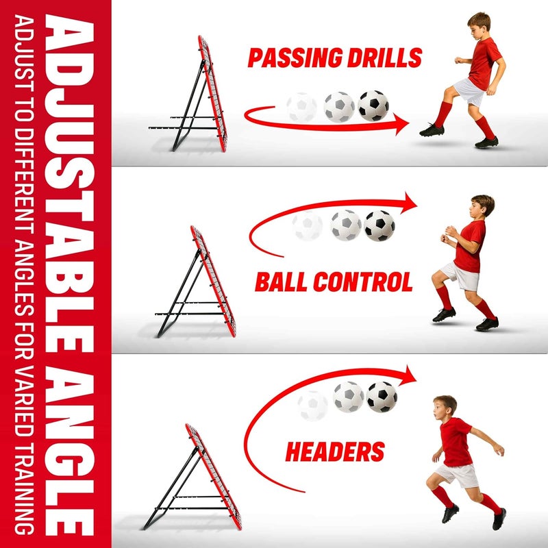 TGU Soccer Rebound Net Rebounder | Skill Training Gifts, Aids & Equipment for Kids Teens & All Ages - Kick-Back/Portable, Adjustable Angles - Image 2